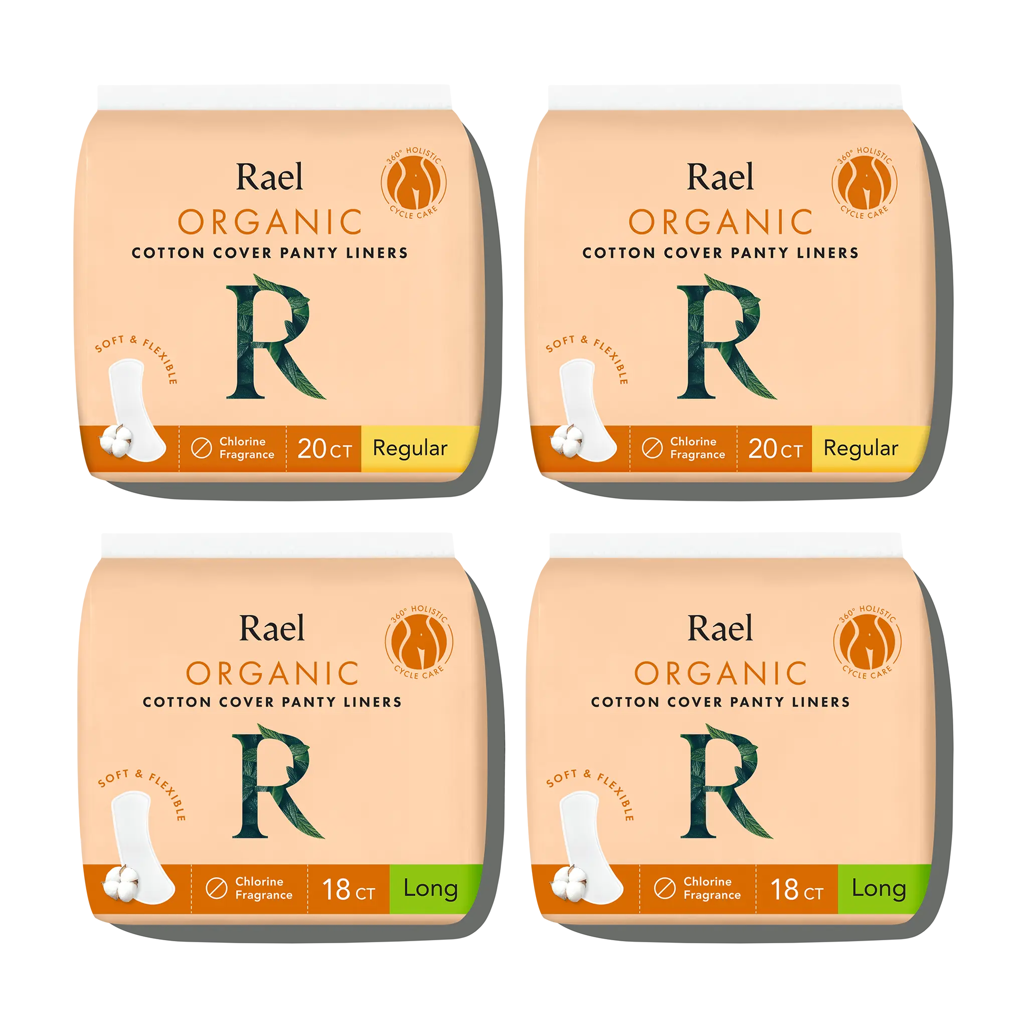 Rael Organic Cotton Sanitary Pads /Micro Thin Panty Liners, Regular, Large,  Period Underwear Pads