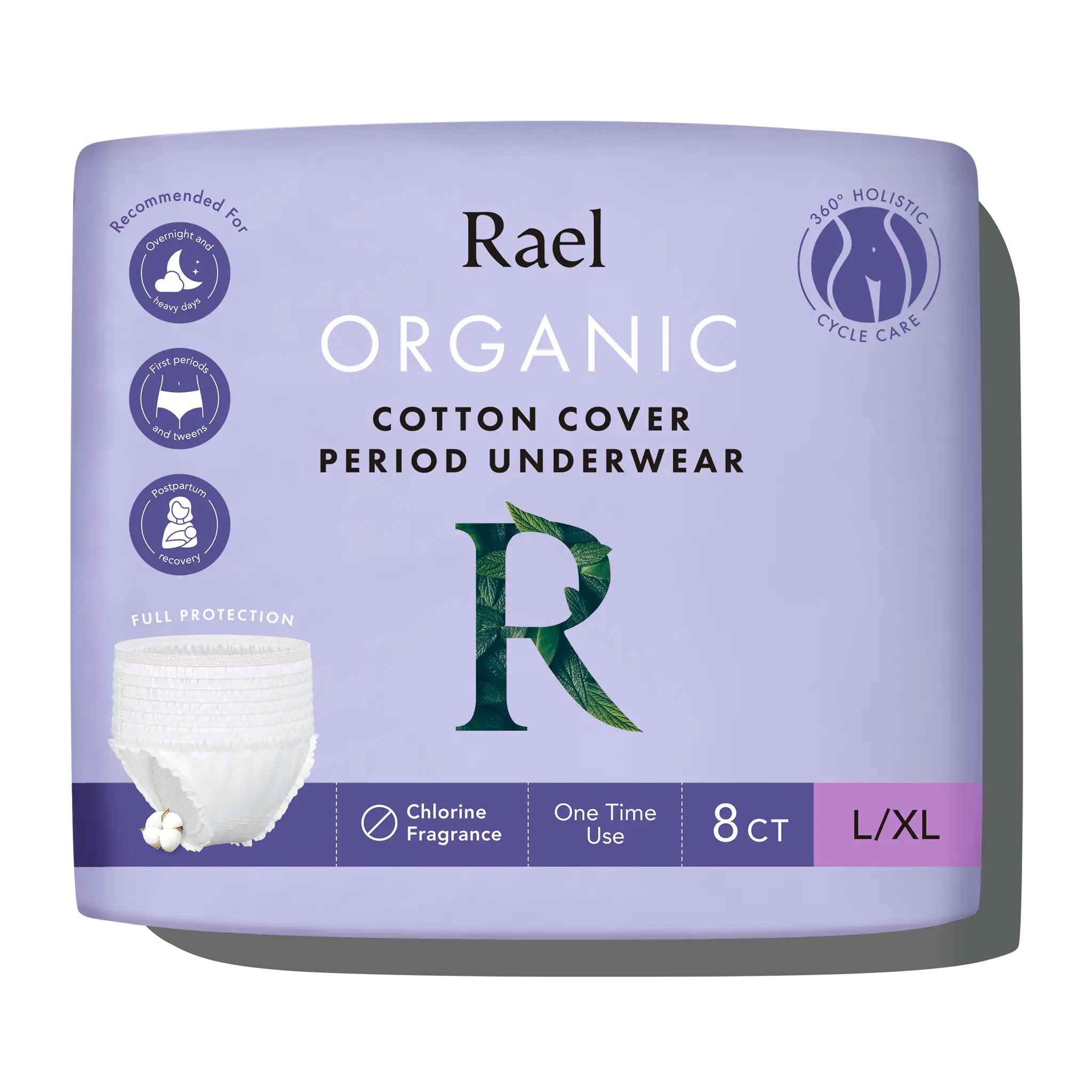 Rael Disposable Period Underwear L-XL - 8ct - Purple - 453