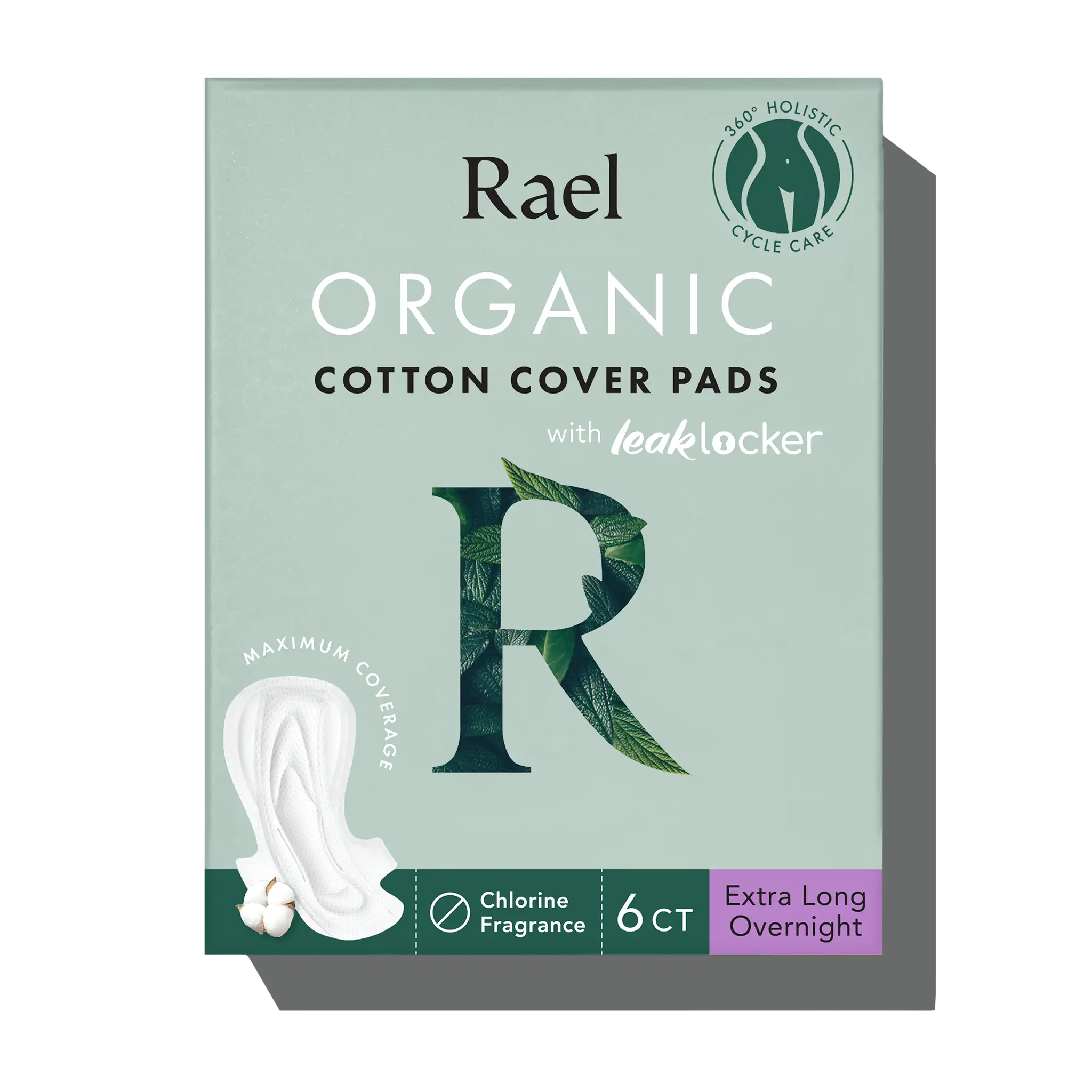 Organic Cotton Cover Overnight Pads, Rael