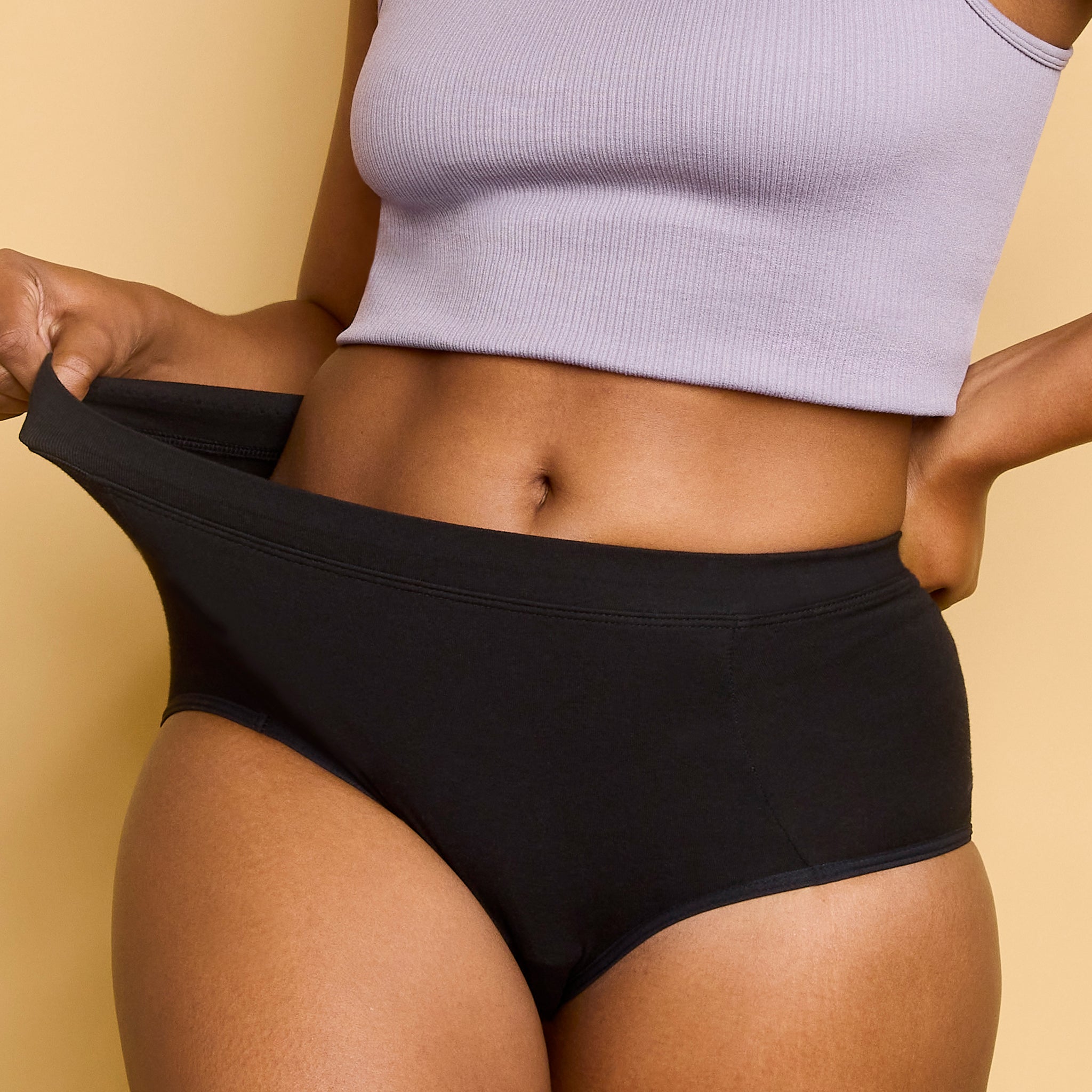 Hesta Rael Women's Organic Cotton Basic Panties/Briefs Underwear 3 Pack  (X-Large, 3Blacks)